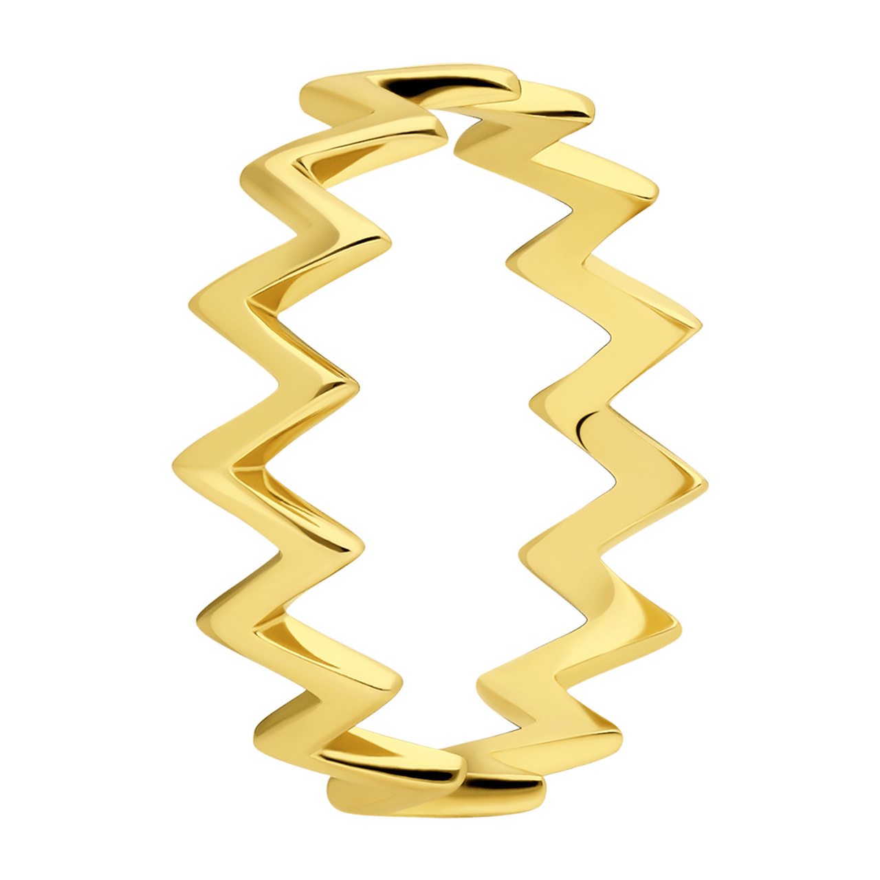 Silberner Ring Zick-Zack-Design goldplattiert