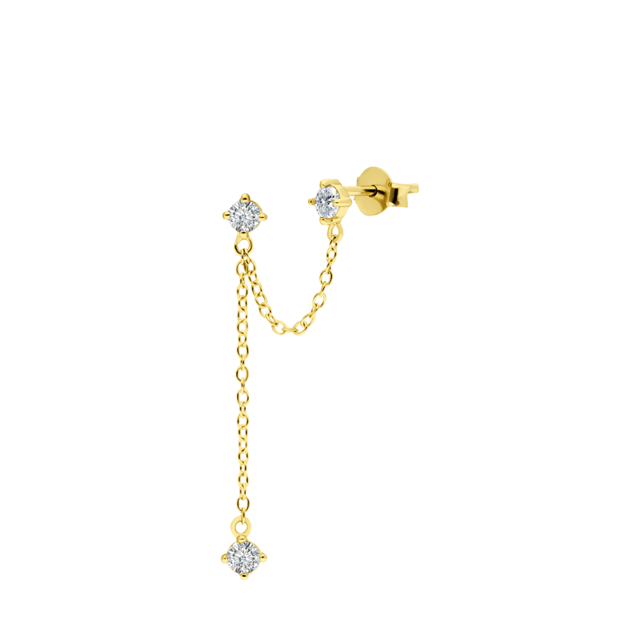 Zilveren goldplated oorknoppen zirkonia ketting voor dames