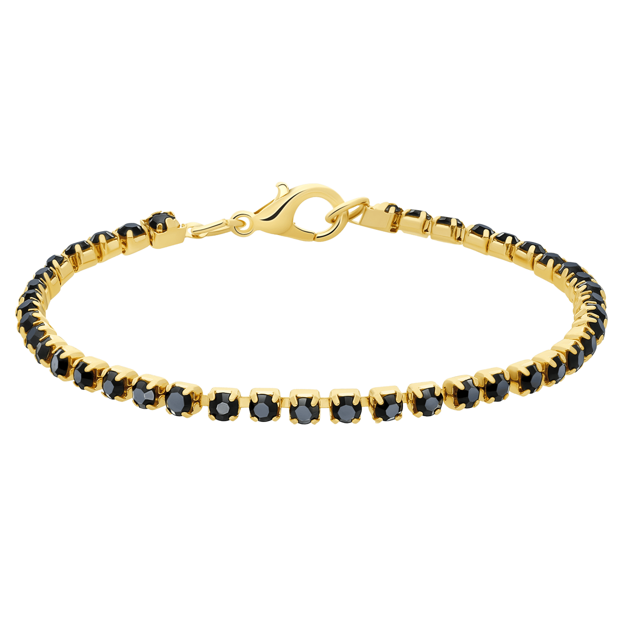 Goudkleurige Bijoux armband met zwarte stras