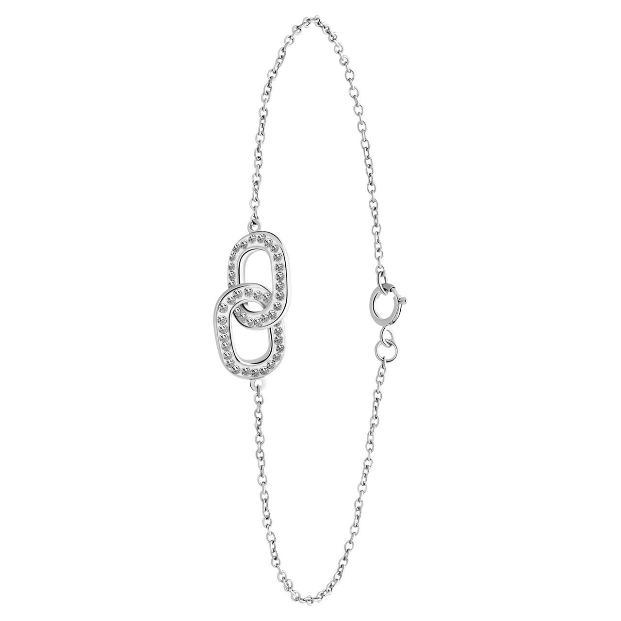 Zilveren armband ovalen kristal