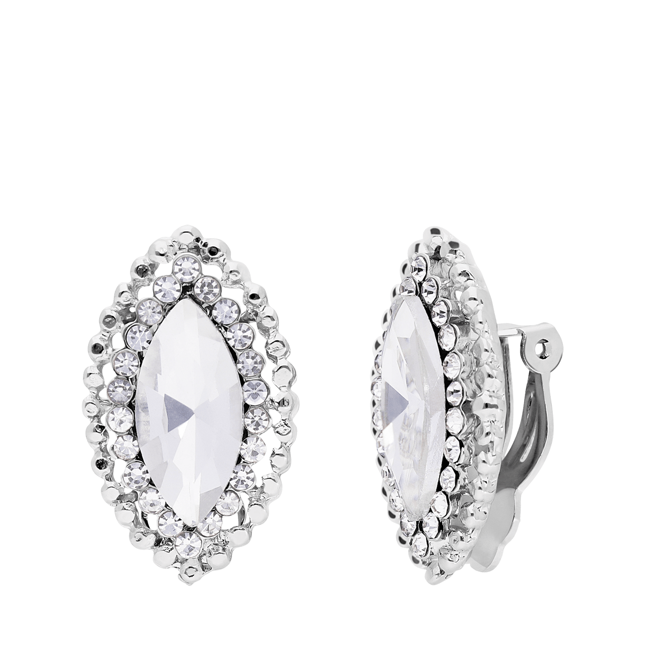 Zilverkleurige bijoux ovale oorbellen