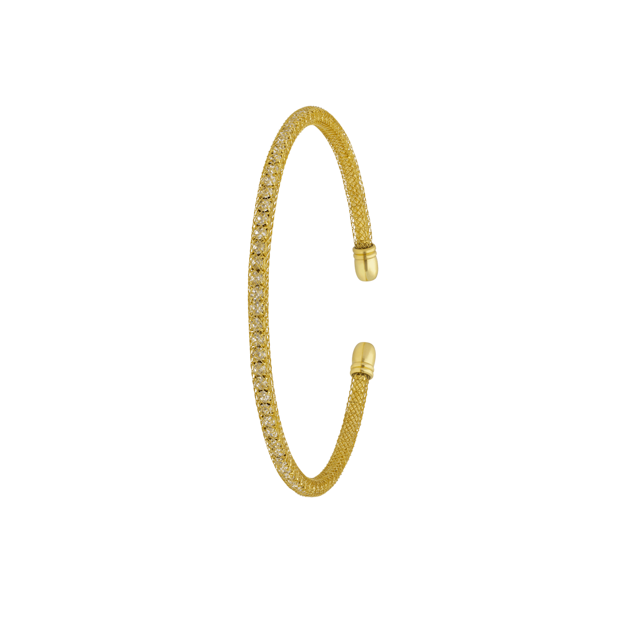 Goudkleurige bijoux bangle met witte steen