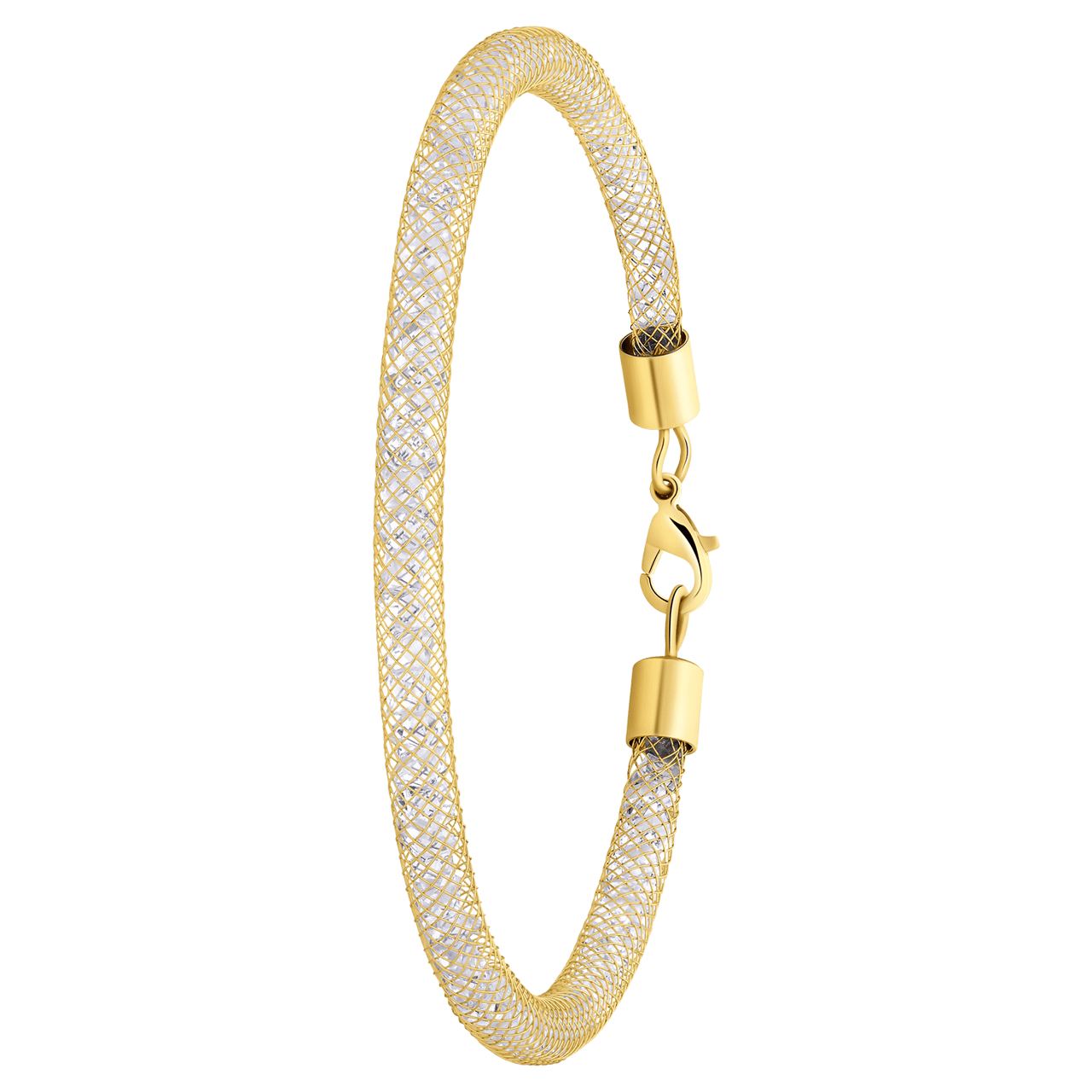 Bijoux goudkleurige fantasiearmband met witte steen voor dames