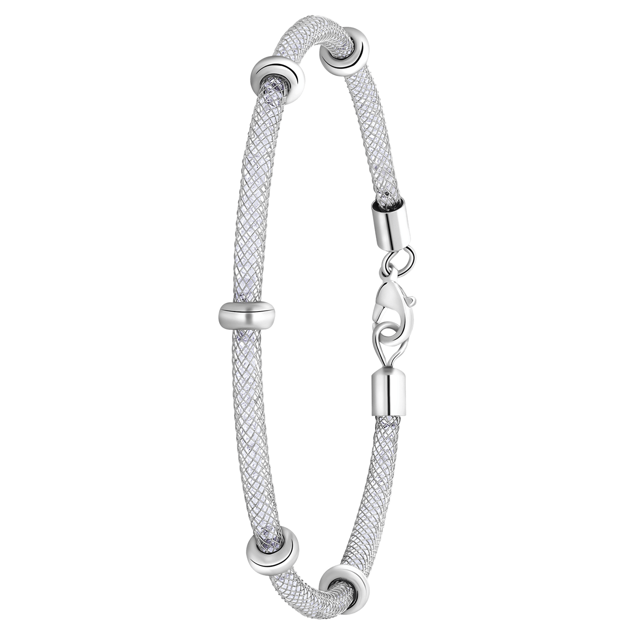 Zilverkleurige bijoux armband