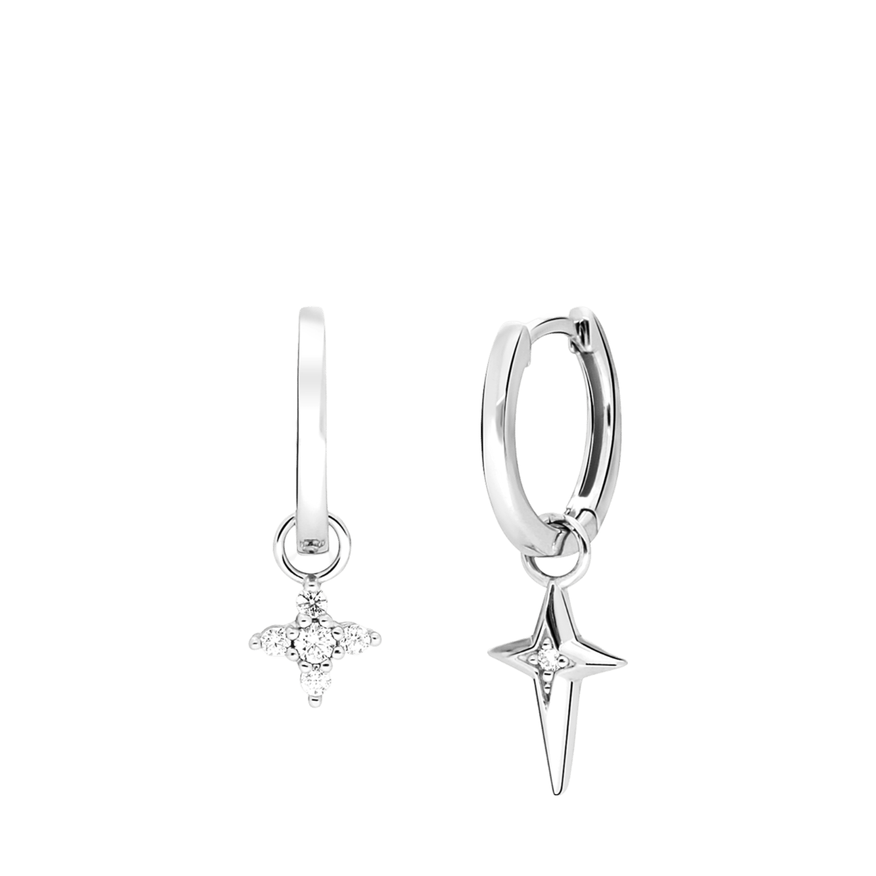 Silberne Ohrringe Stern Zirkonia
