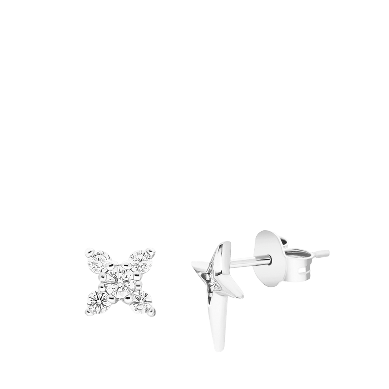 Silberner Ohrstecker Stern Zirkonia