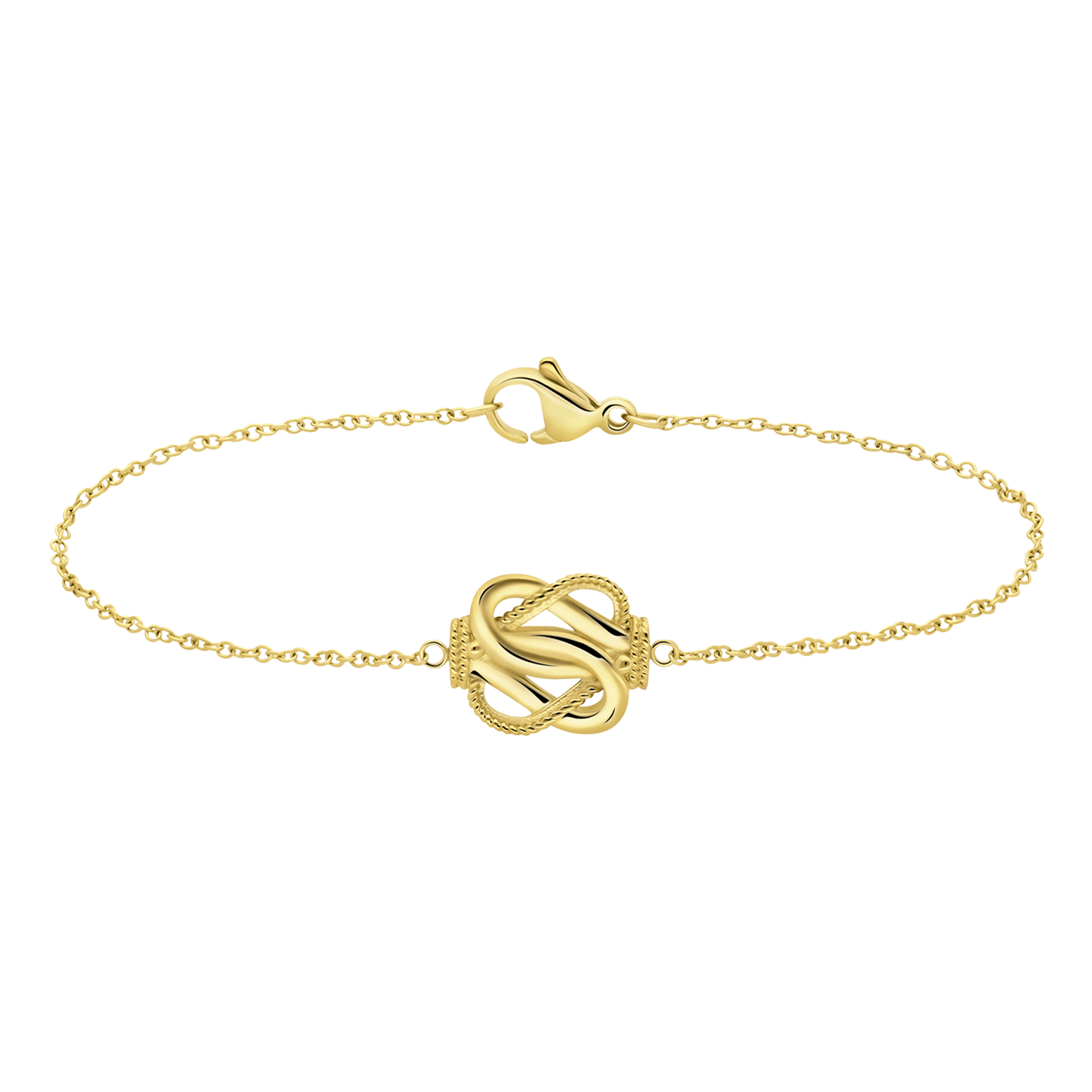 Stainless steel goldplated fantasiearmband met hangersurinaamse mattenklopper  voor dames en heren