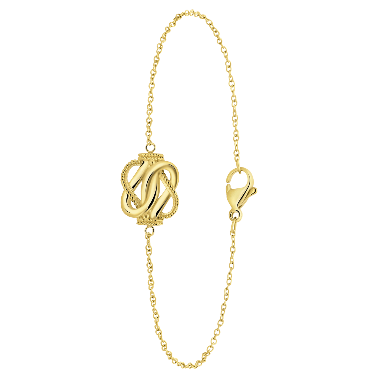 Stalen goldplated fantasiearmband met hangersurinaamse mattenklopper voor dames en heren