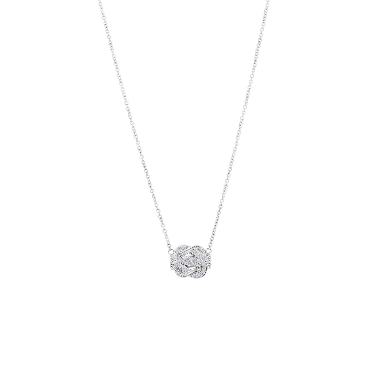 Gerecycled stainless steel collier mattenklopper kristal