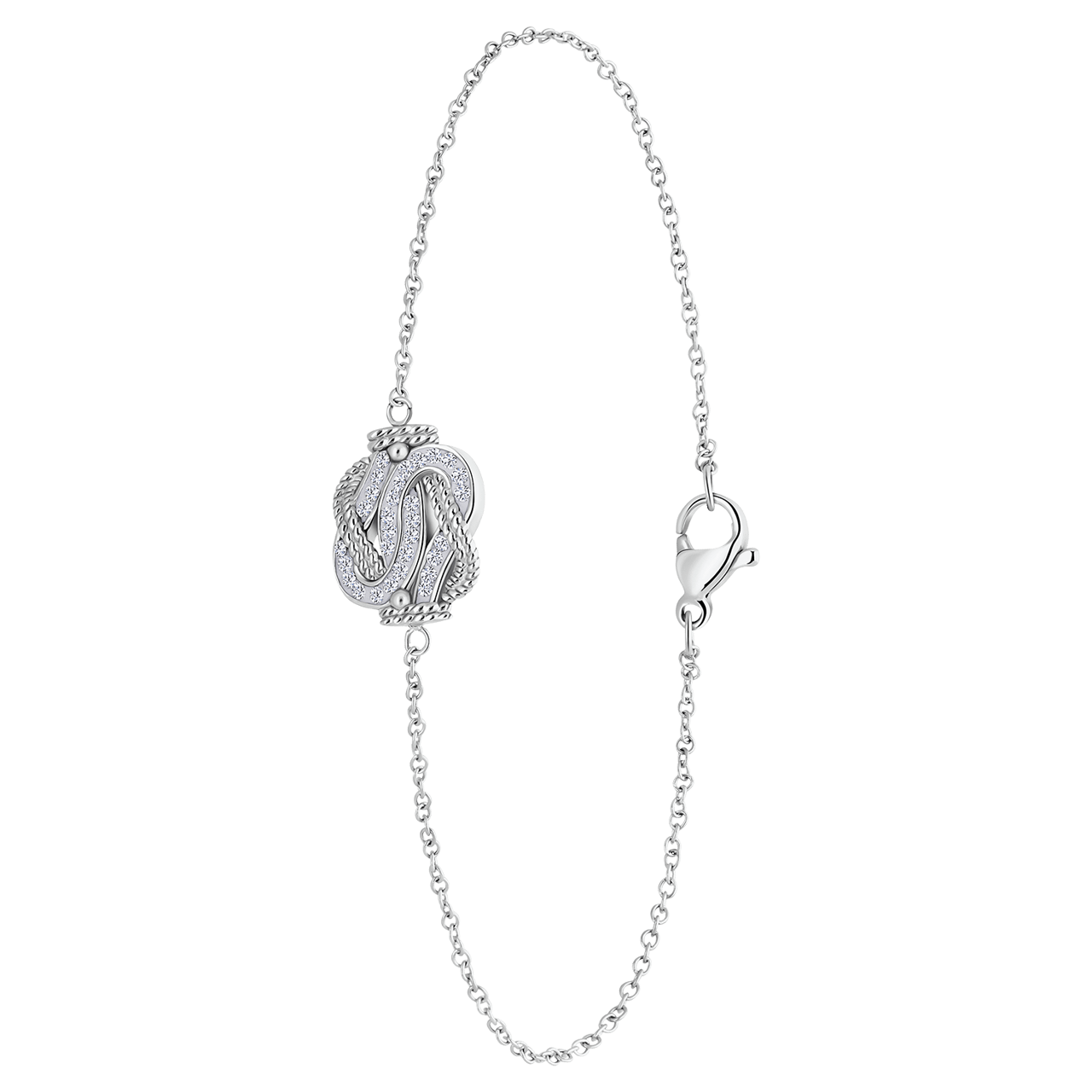 Armband aus recyceltem Edelstahl Teppichklopfer-Design Kristall