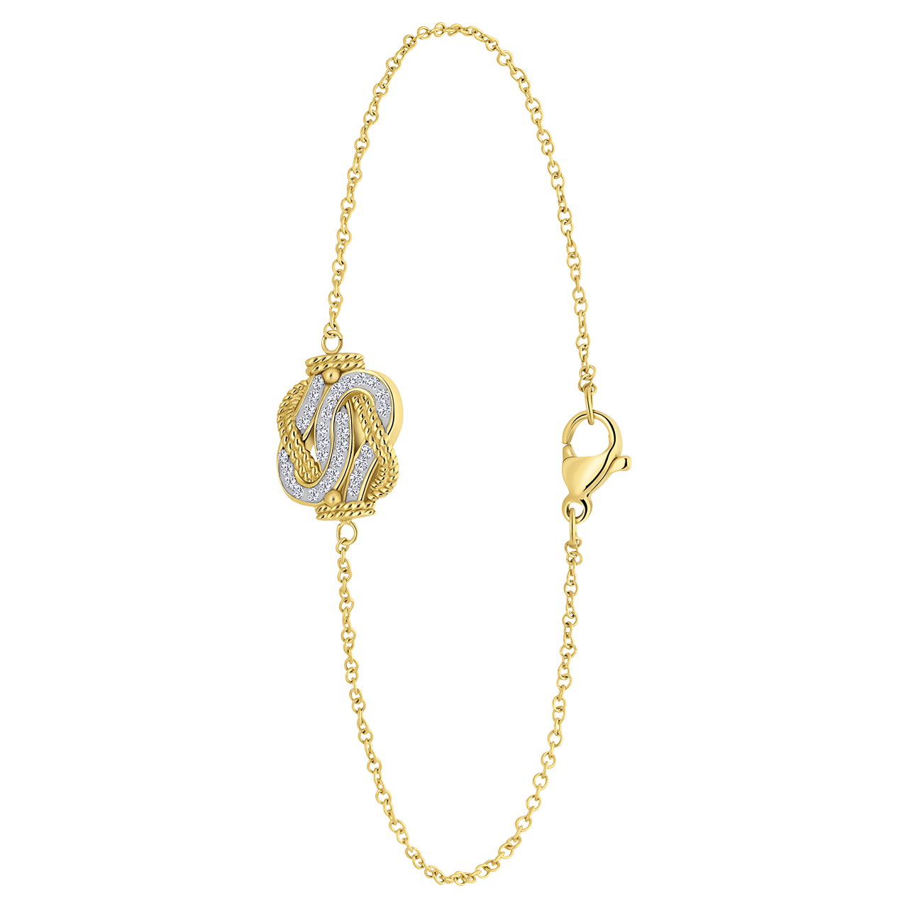 Gerecycled stalen golfplaat armband mattenklopper kristal