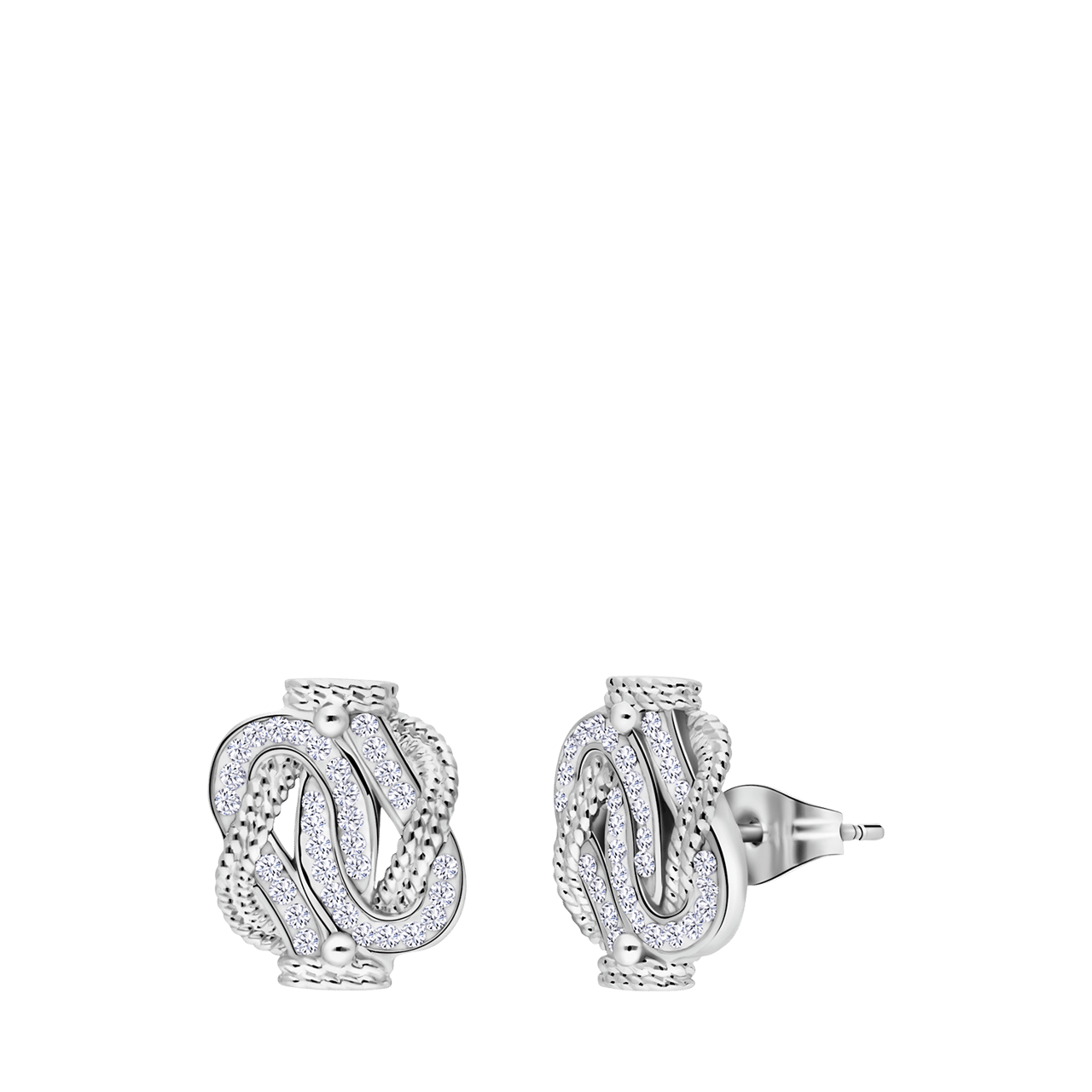 Ohrstecker aus recyceltem Edelstahl Teppichklopfer-Design Kristall