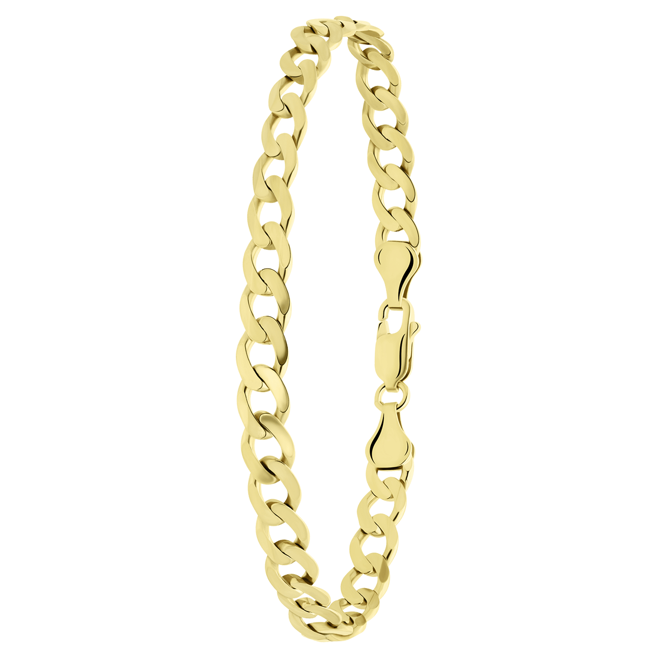 Goldplattiertes Herren-Armband aus recyceltem Silber mit Gourmetglied.