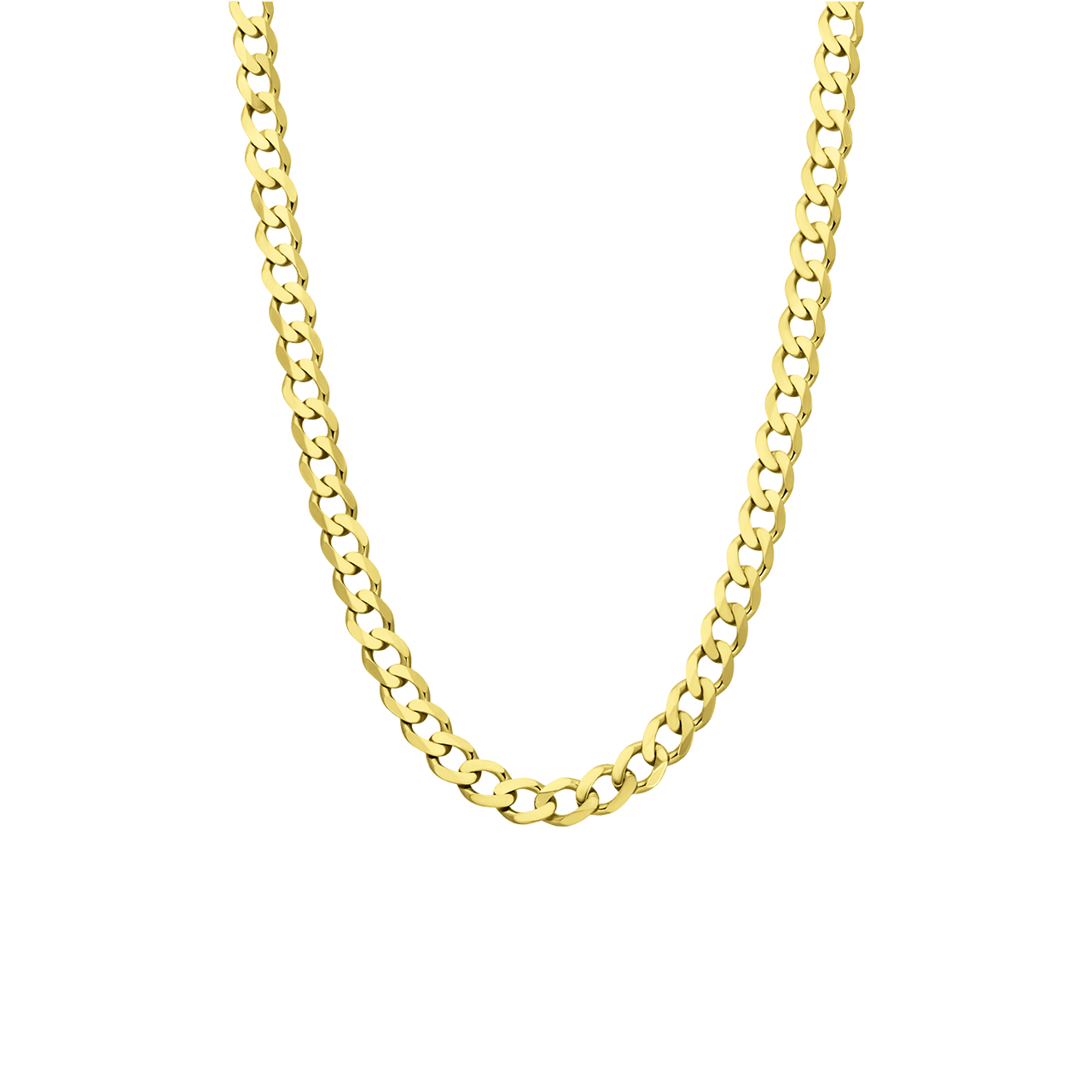 Goldplattierte Herren-Halskette aus recyceltem Silber mit Gourmetglied.