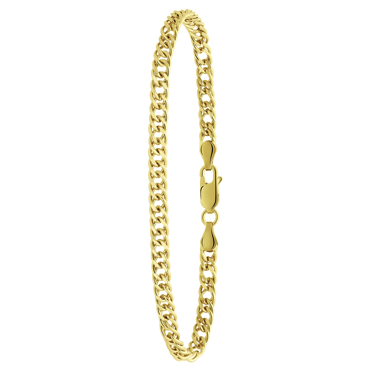 Zilveren goldplated herenschakelarmband