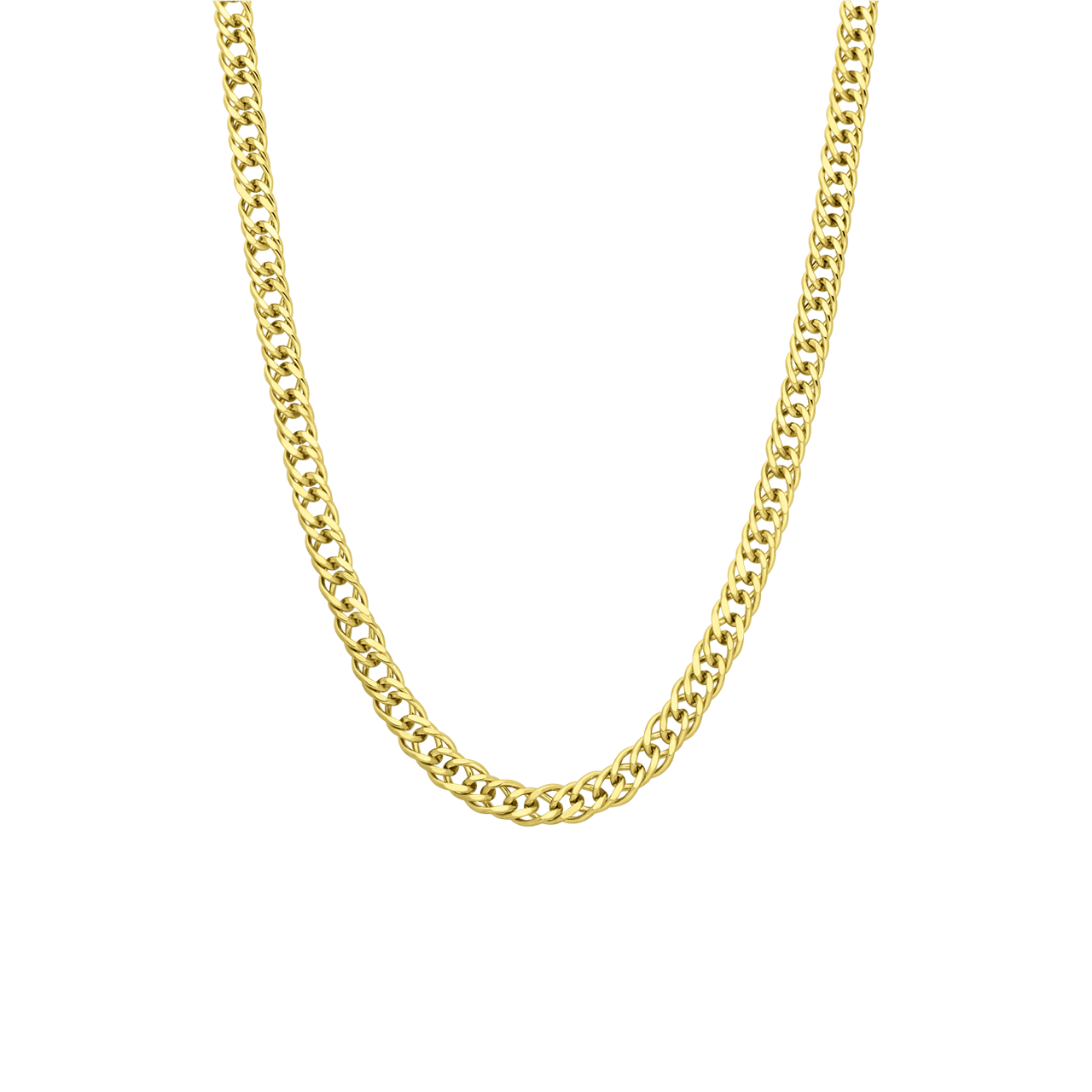 Gerecycleerd zilveren goldplated herencollier dubbele gourmet