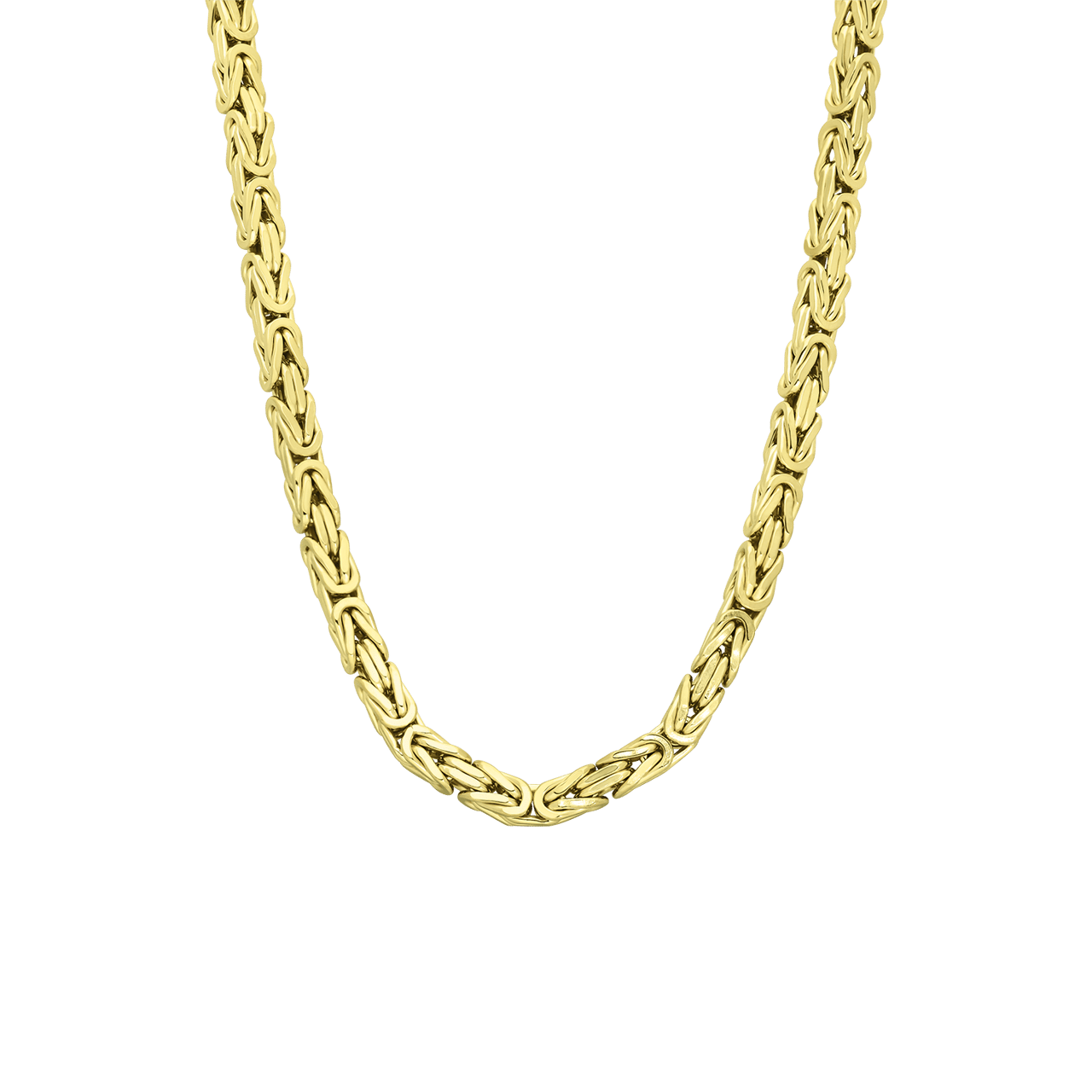 Gerecycled zilveren goldplated herenketting met koningsschakel
