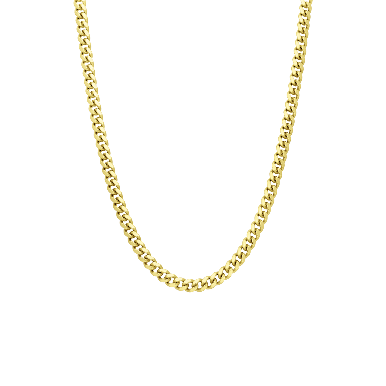 Gerecycleerd zilveren goldplated collier gourmetschakel.