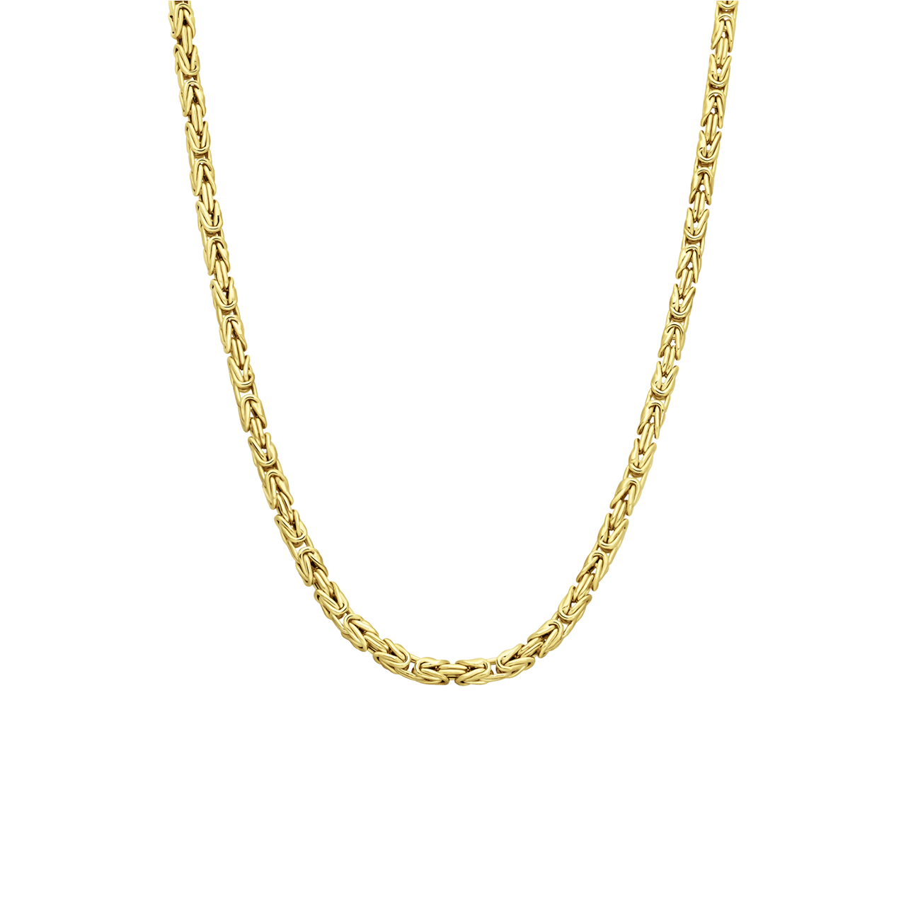 Gerecycleerd zilveren goldplated collier koningsschakel.