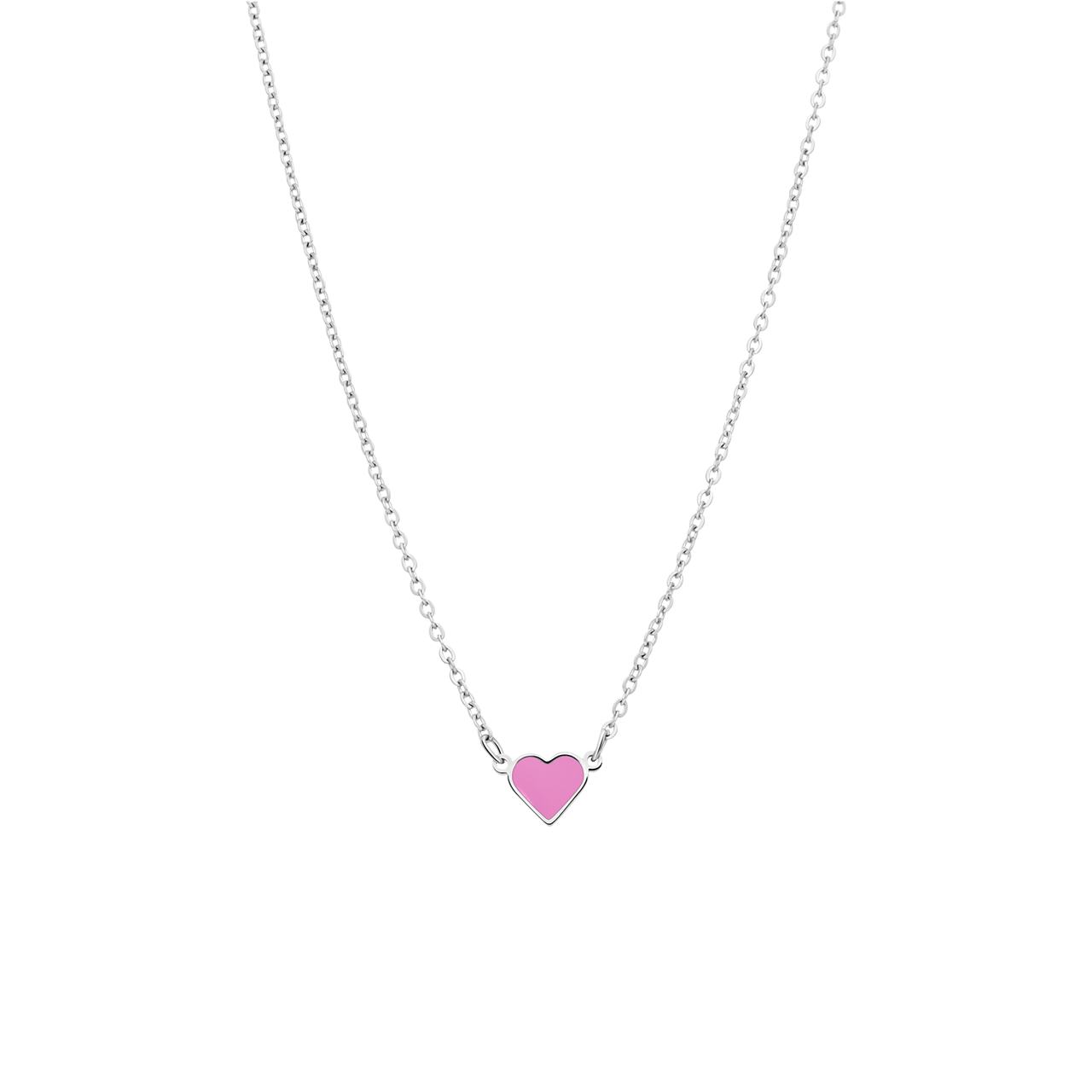 Stainless steel ketting met hart emaille lichtroze