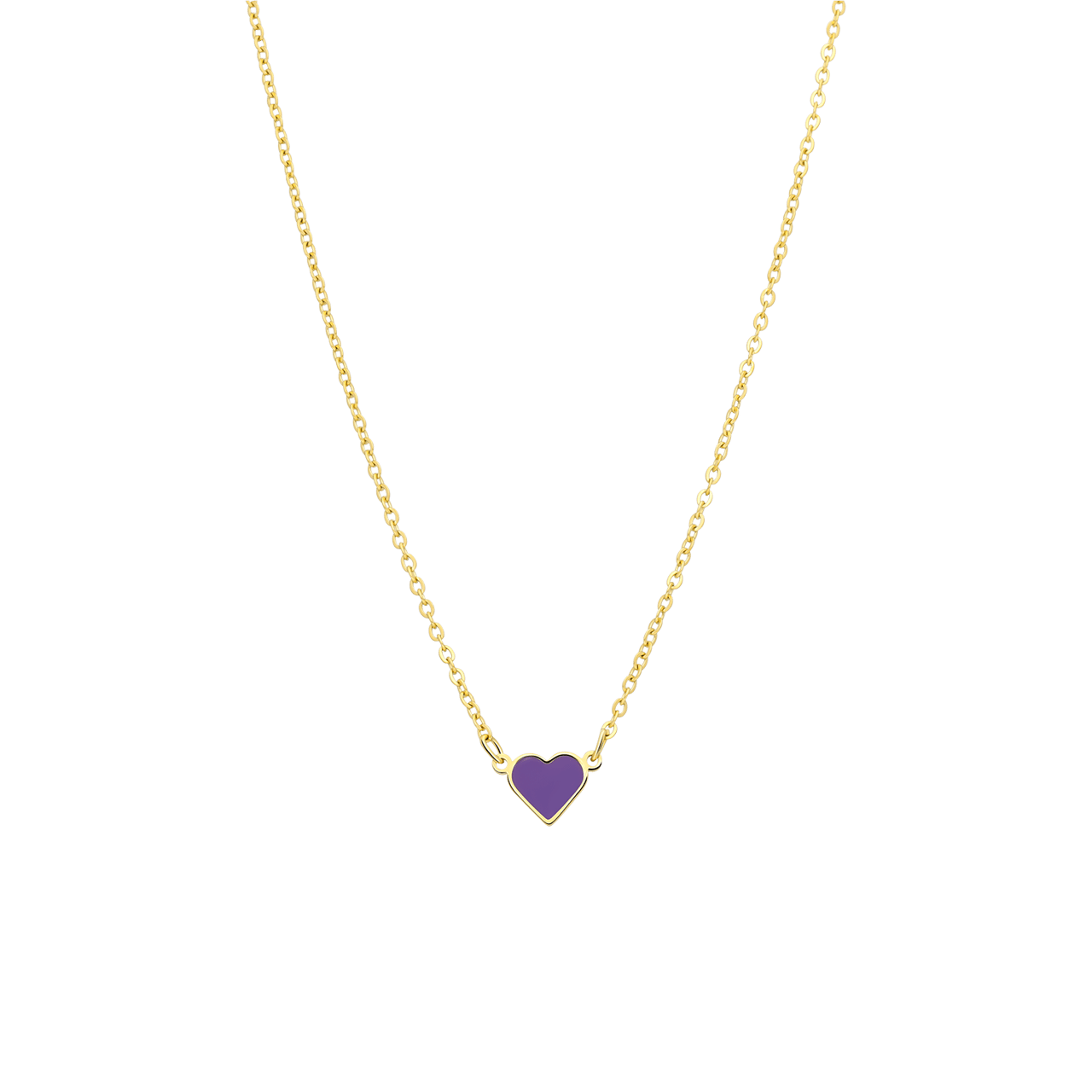 Stalen goldplated kinderketting met hanger hart