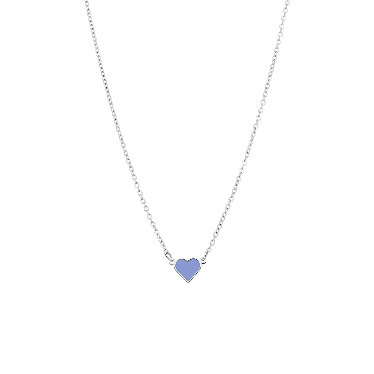 Stainless steel ketting met hart emaille lichtblauw