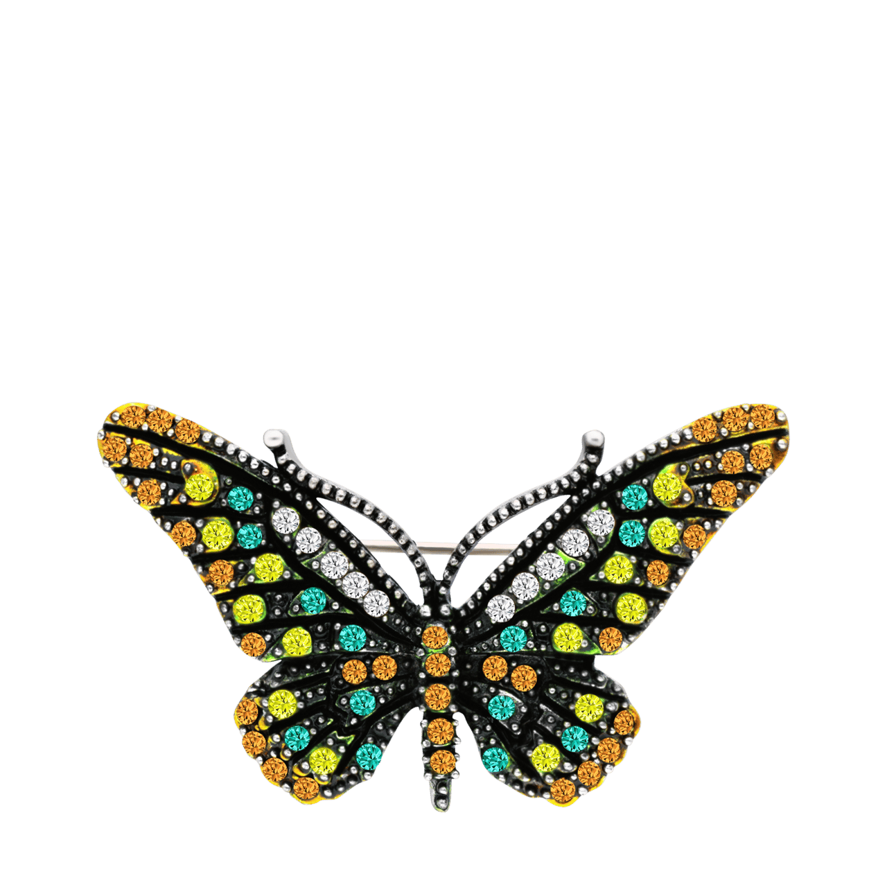 Zilverkleurige bijoux broche vlinder