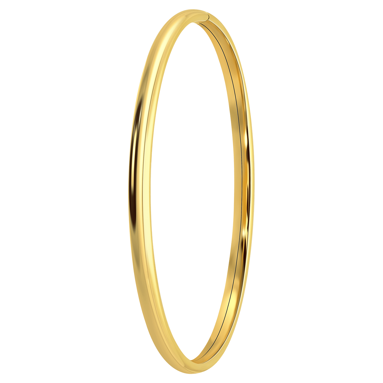 Zilveren goldplated bangle 4mm voor dames
