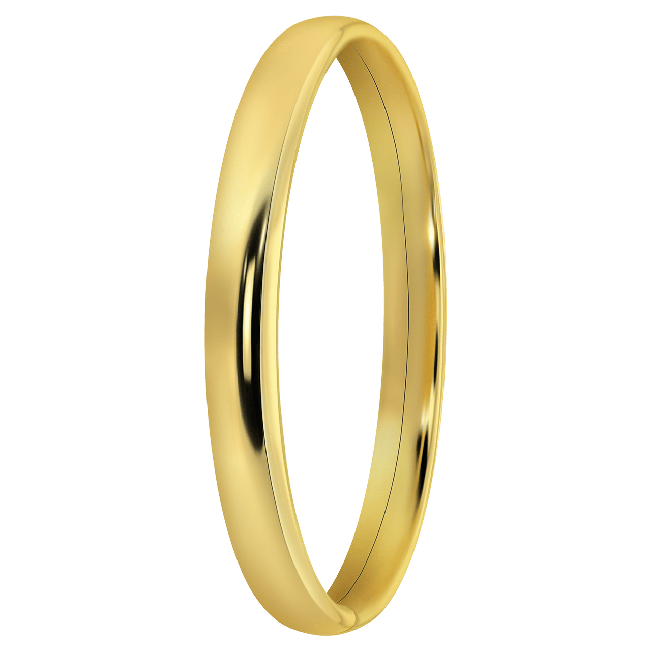 Zilveren goldplated bangle 8mm voor dames