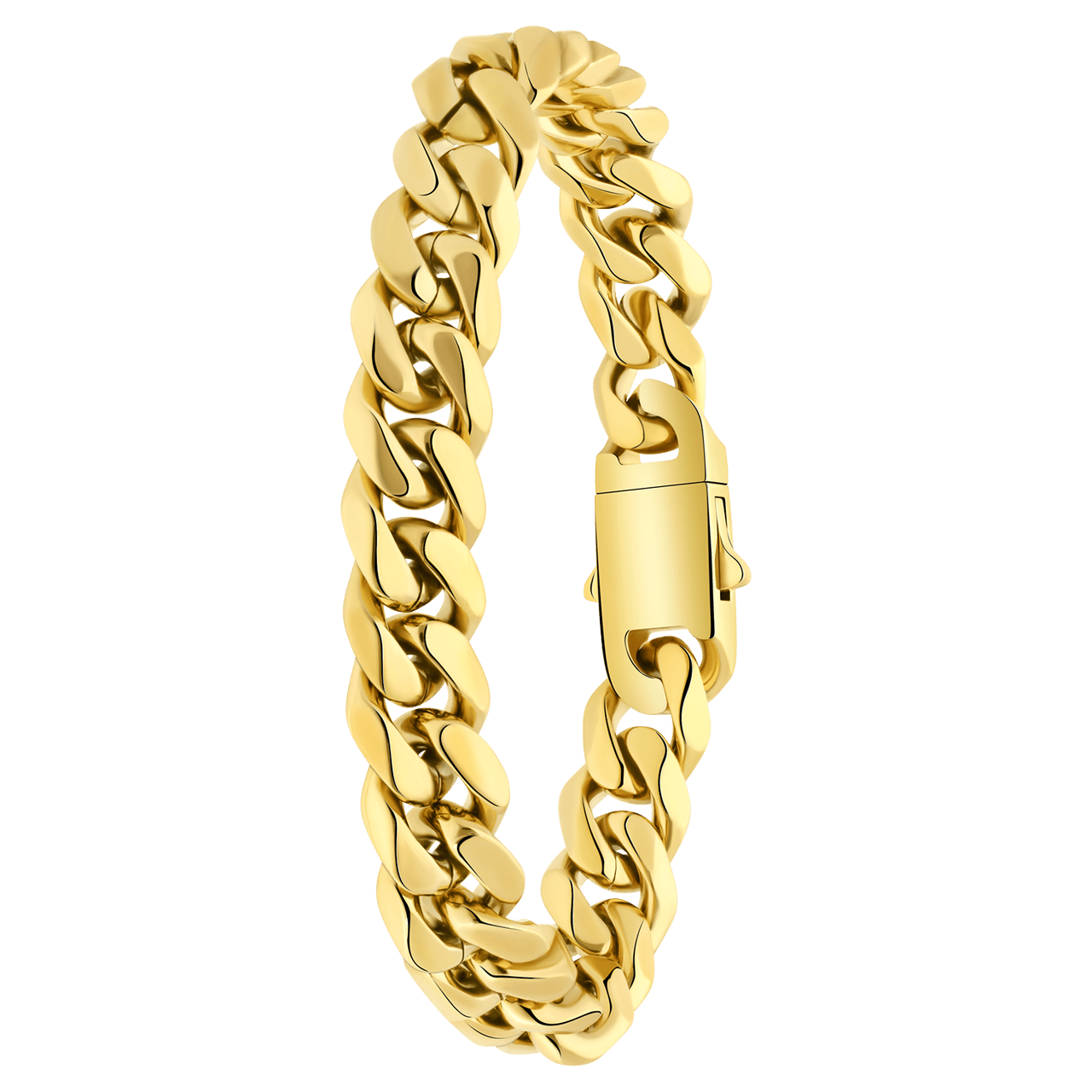Vergoldetes Armband aus recyceltem Edelstahl mit Gourmetgliedern