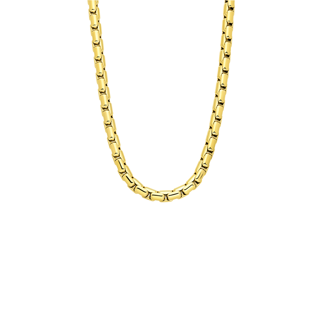Gerecycled stainless steel goldplated schakelketting voor heren