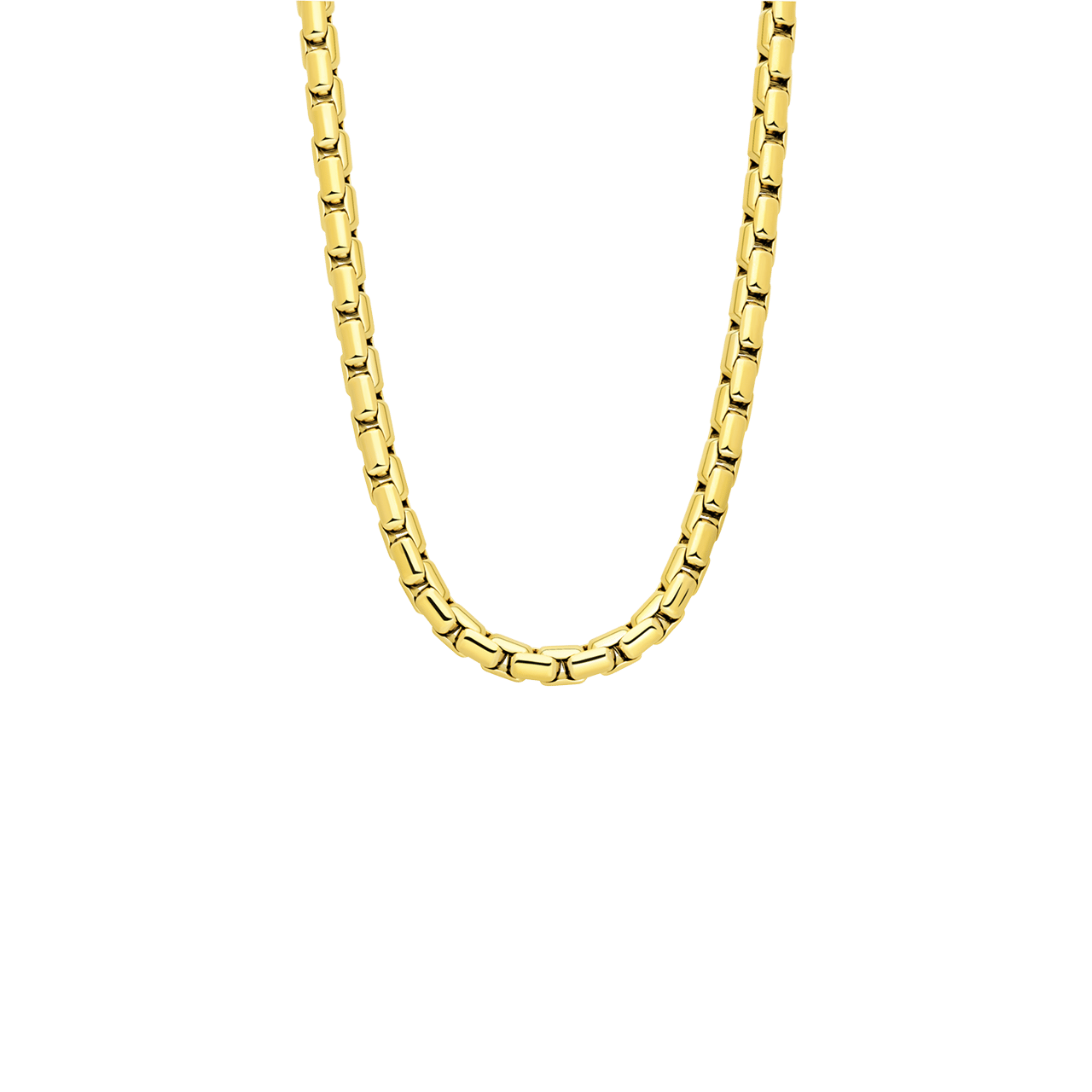 Stalen goldplated herenschakelketting