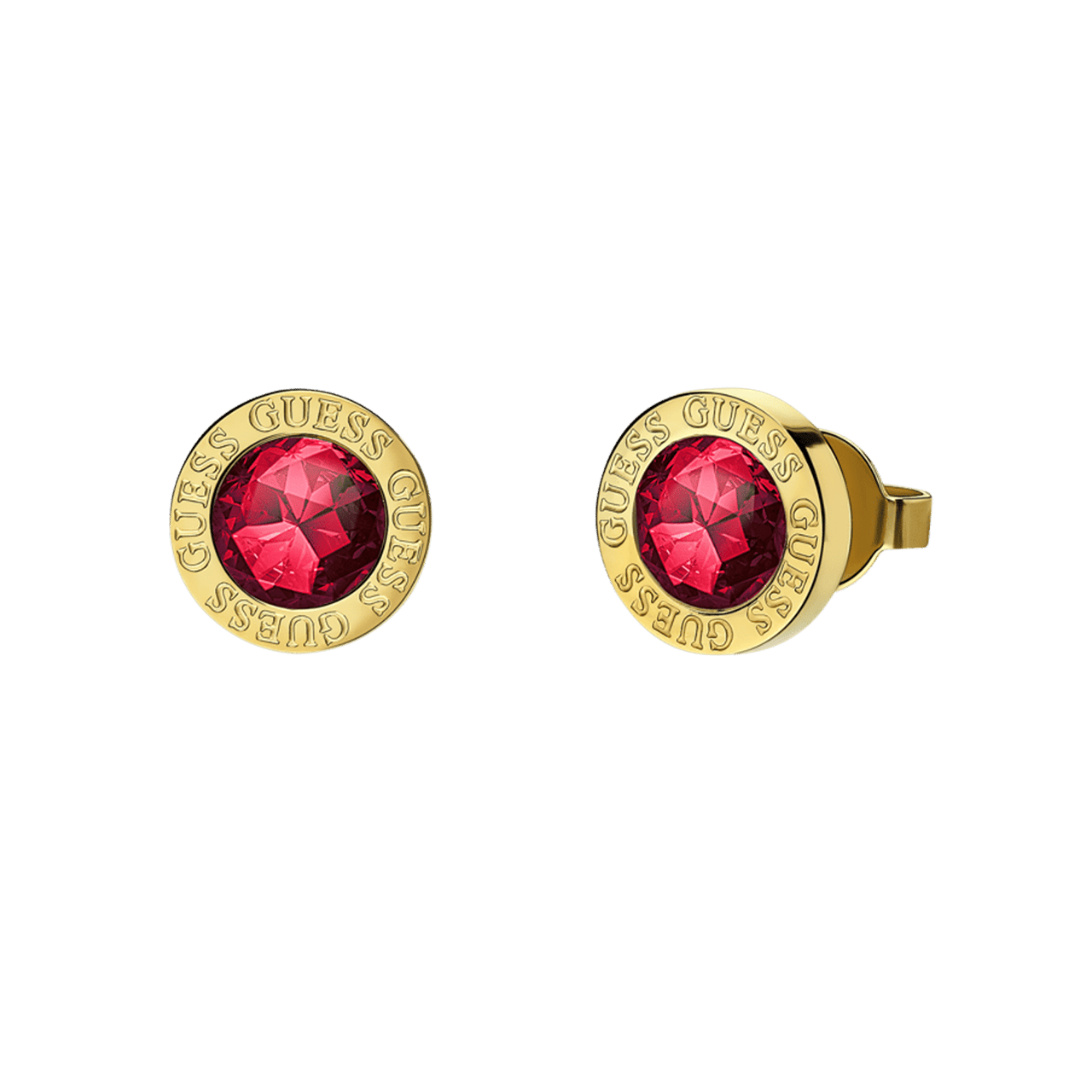 Guess goldplated oorknoppen COLOR MY DAY ruby