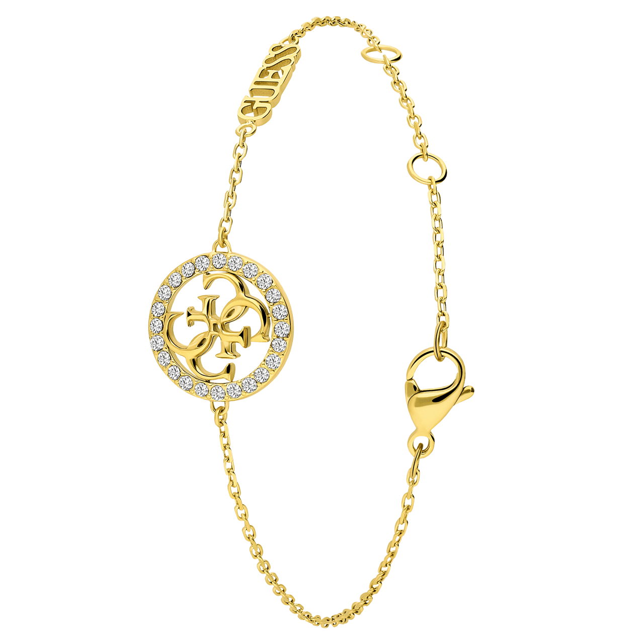 Guess stainless steel goldplated armband met kristal voor dames