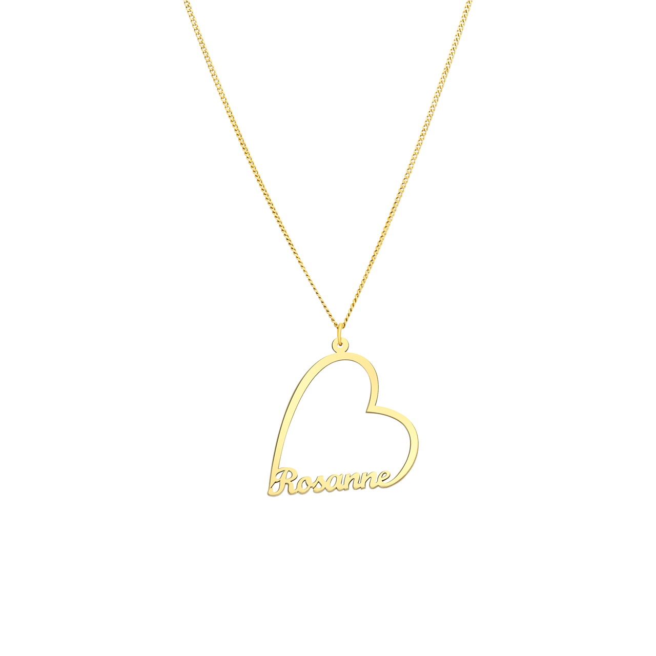 Zilveren goldplated naamketting hart voor dames