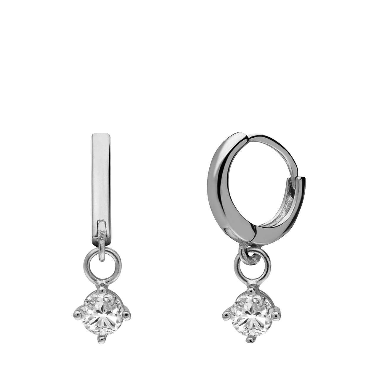 Silber-Ohrringe mit zirkoniabesetztem Anhänger