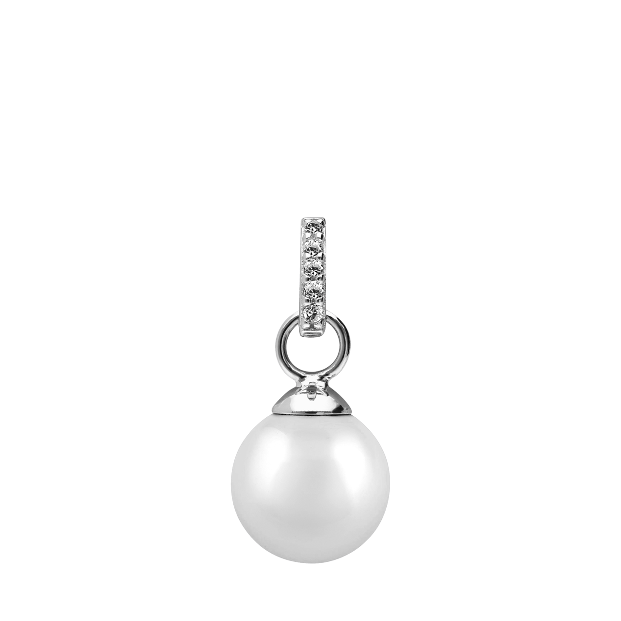 Zilveren hanger parel zirkonia