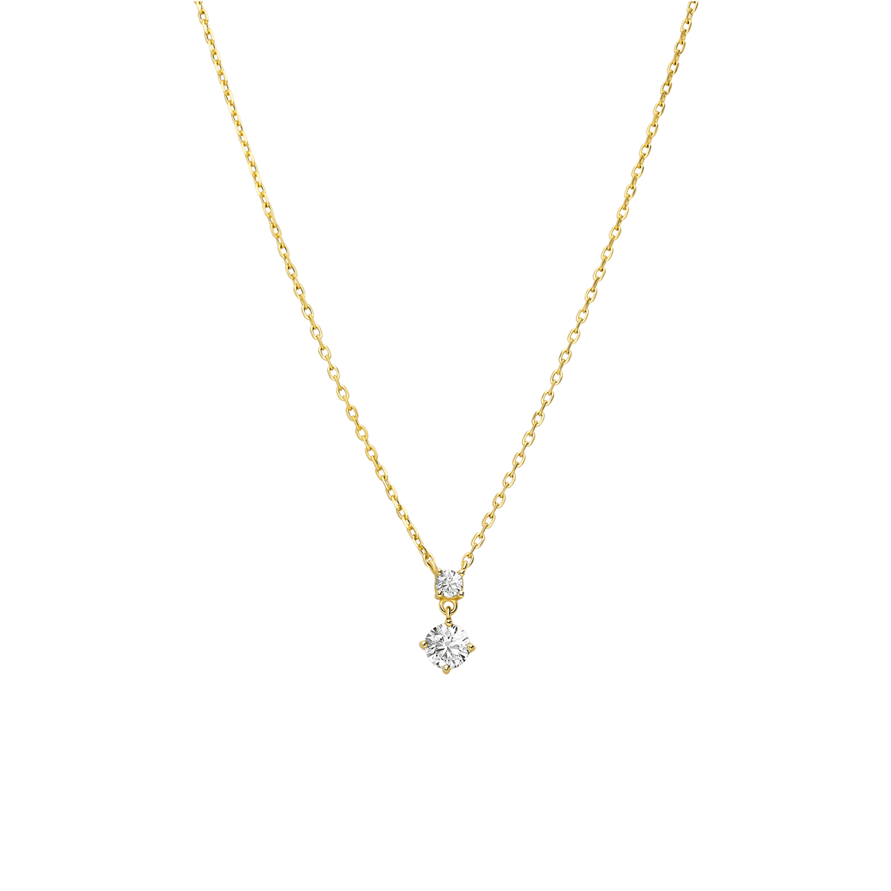 Zilveren goldplated ketting met hanger met zirkonia voor dames