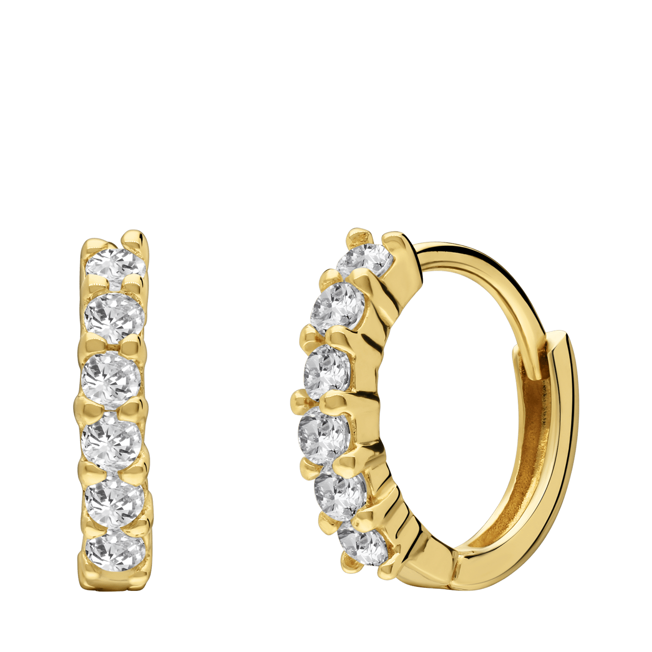 Zilveren goldplated oorringen met zirkonia voor dames