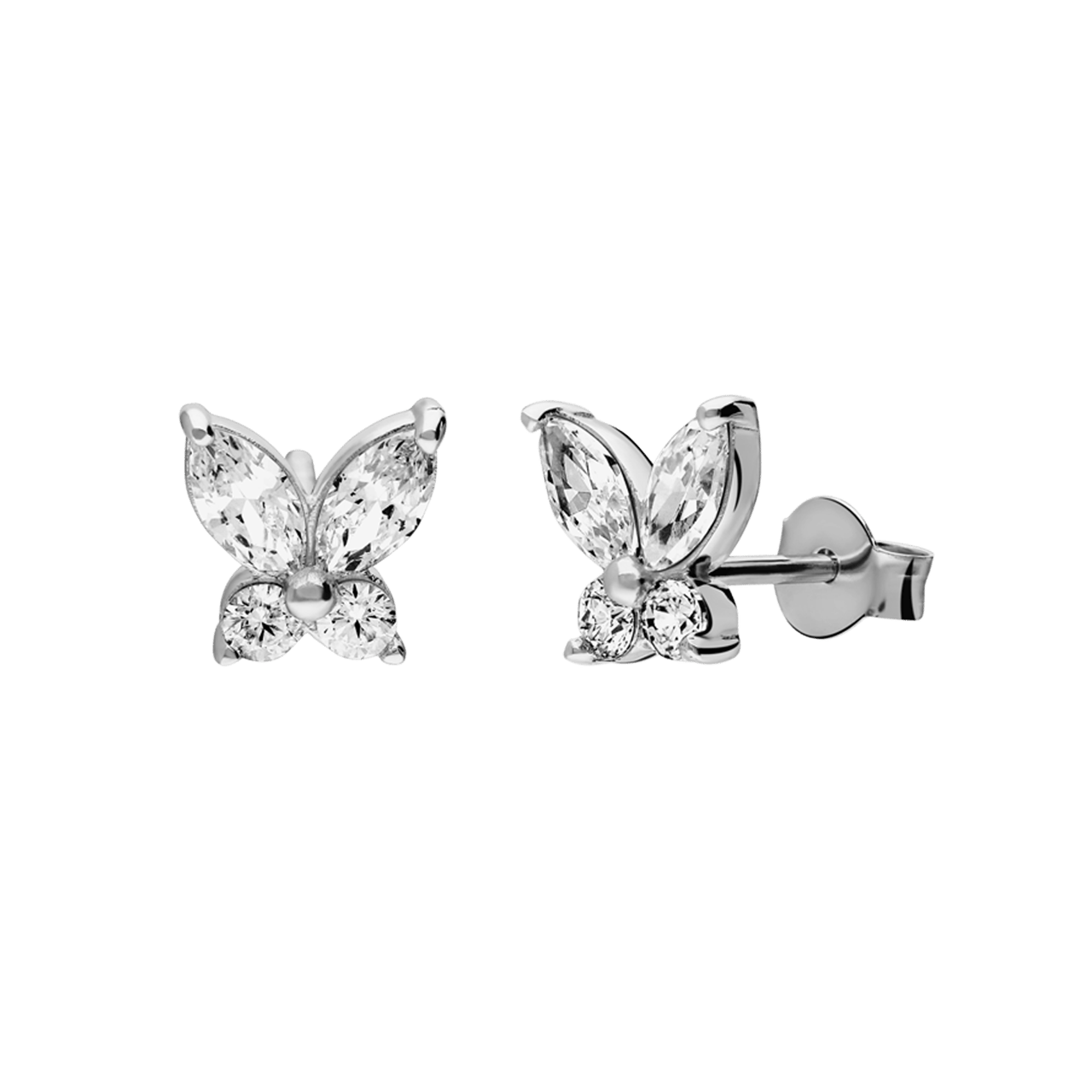 Ohrstecker aus 925er Silber Schmetterling mit Zirkoniabesatz