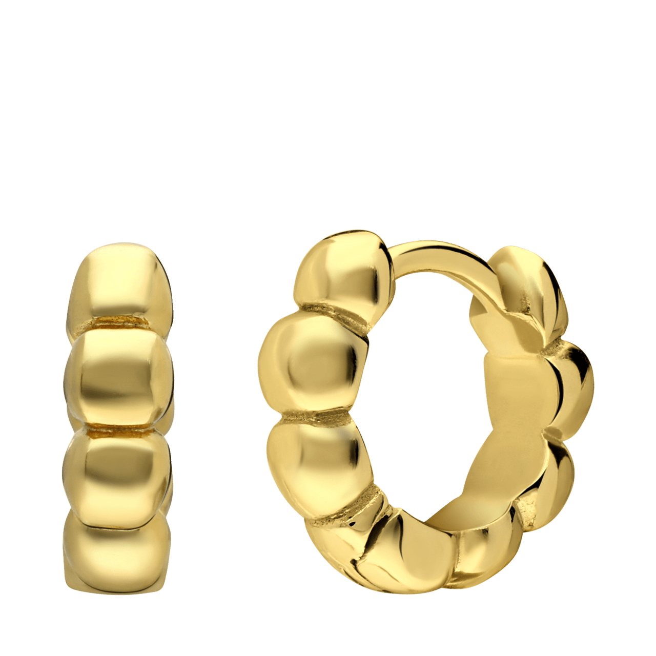 Silberne, goldplattierte Ohrringe Kugel 
