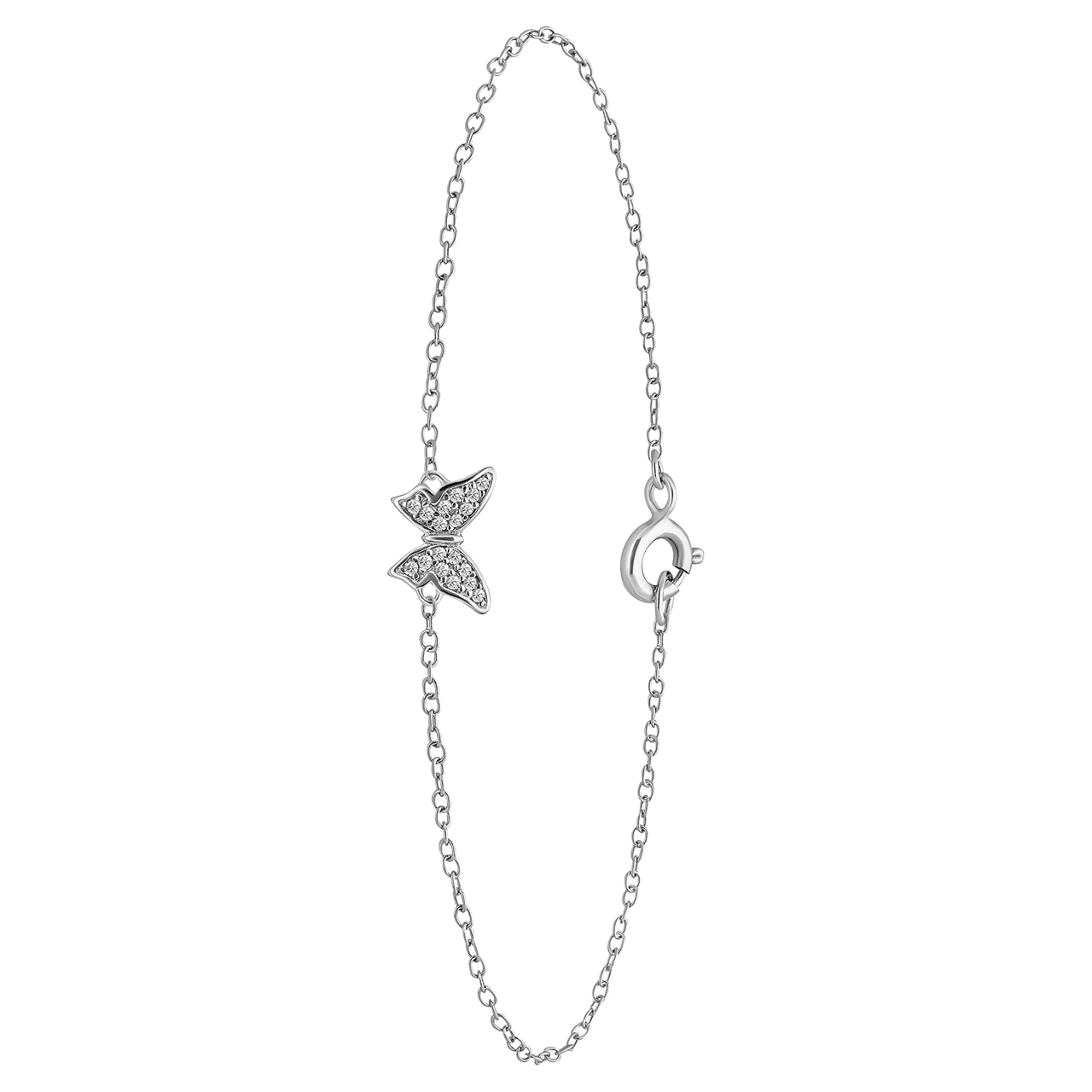 Armband aus 925er Silber mit Schmetterling mit Zirkoniabesatz