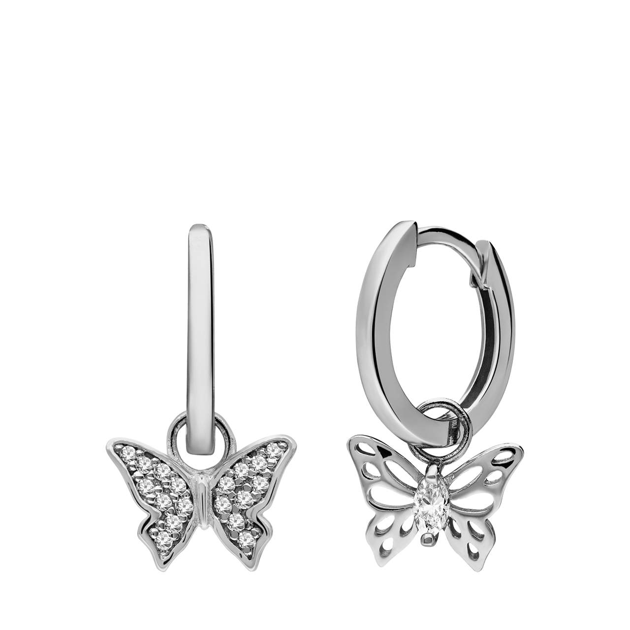 Ohrringe aus 925er Silber Schmetterling mit Zirkonia
