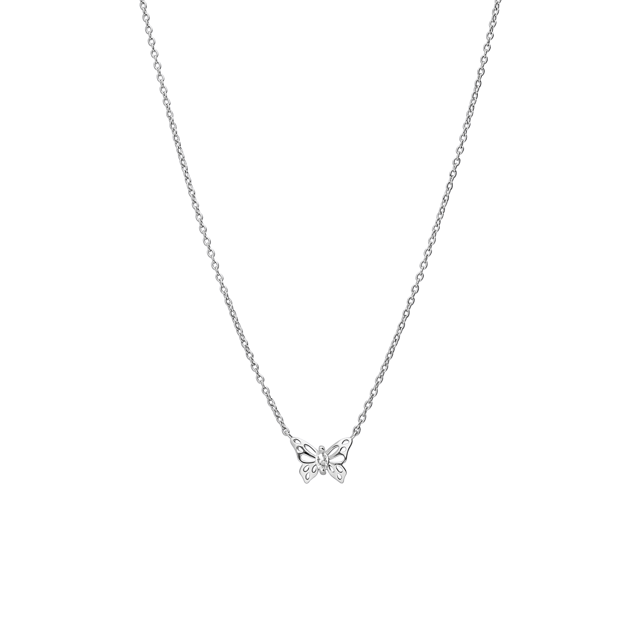 Zilveren ketting met hanger vlinder voor dames