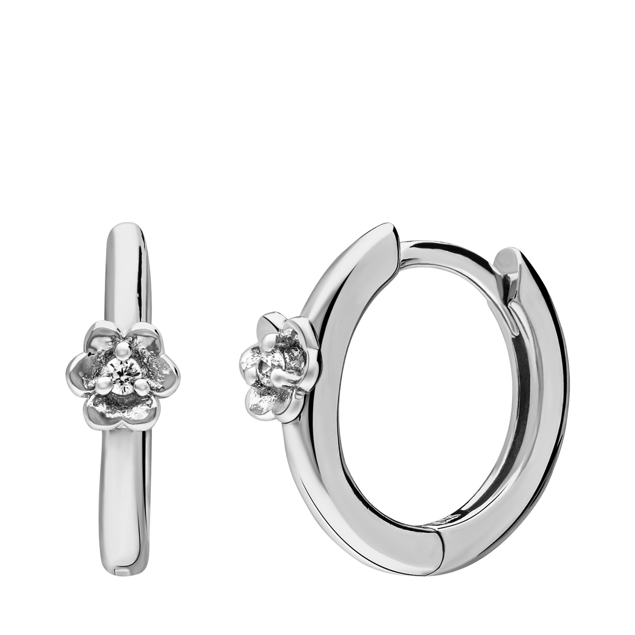 Ohrringe aus 925er Silber Blume mit Zirkoniabesatz