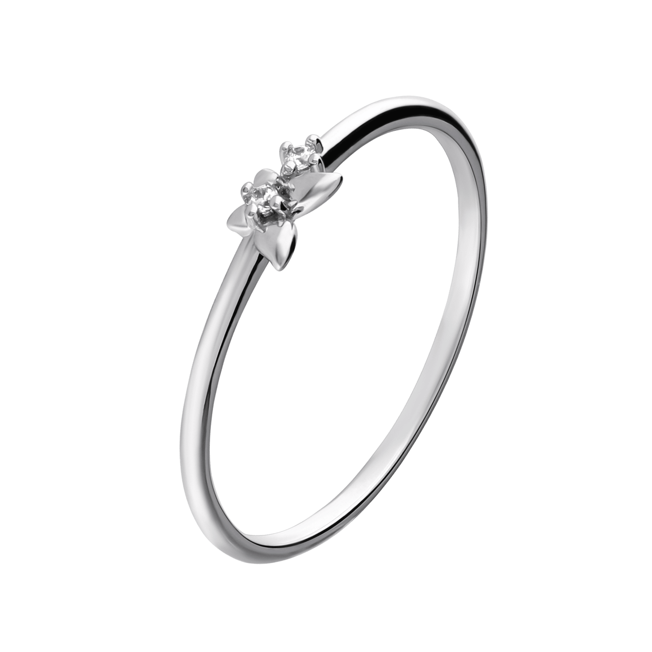 Silberring mit zirkoniabesetztem Schmetterling