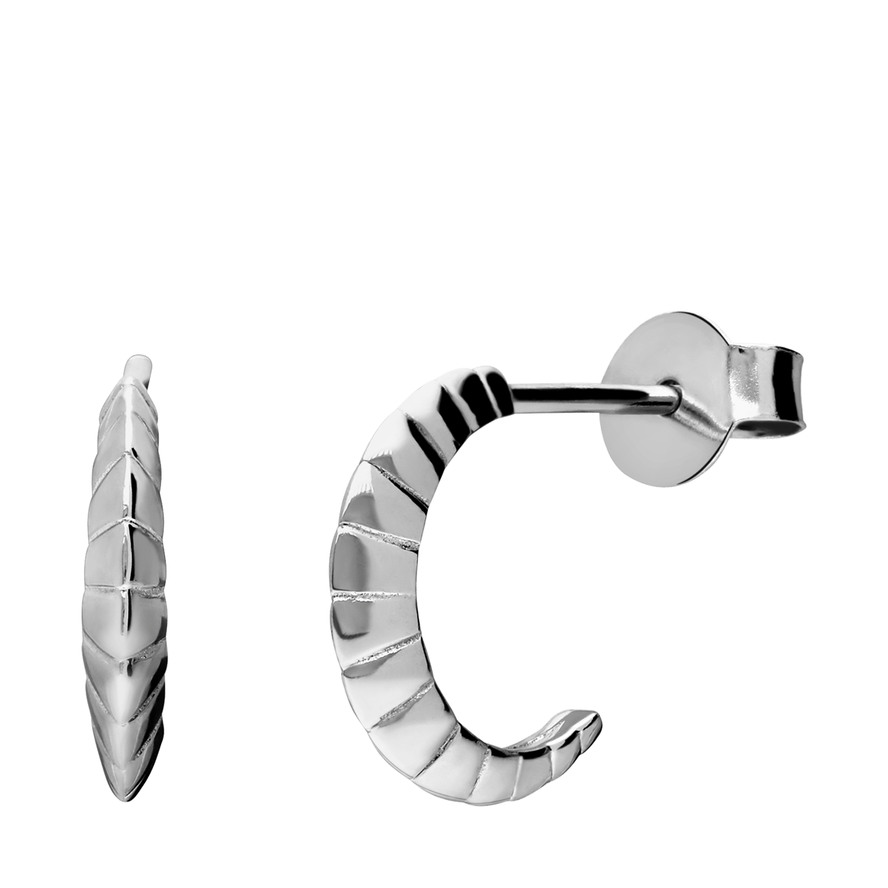 Zilveren oorringen croissant