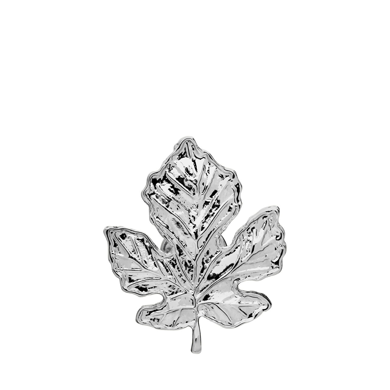 Zilverkleurige bijoux broche blad met speld