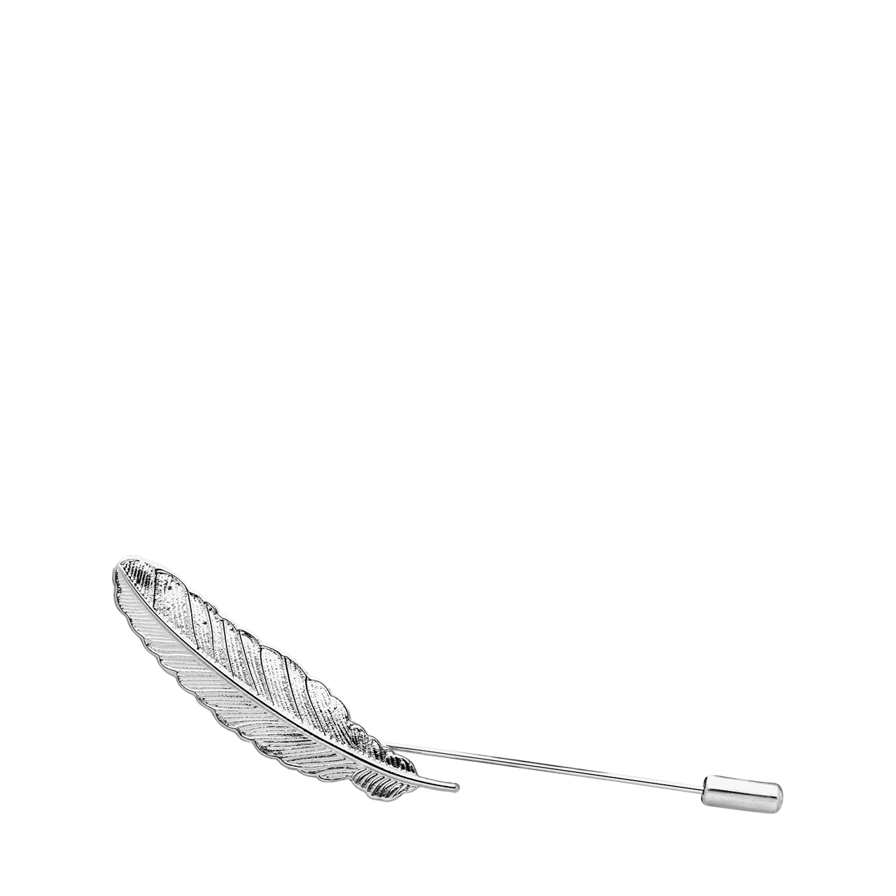 Zilverkleurige bijoux broche veer