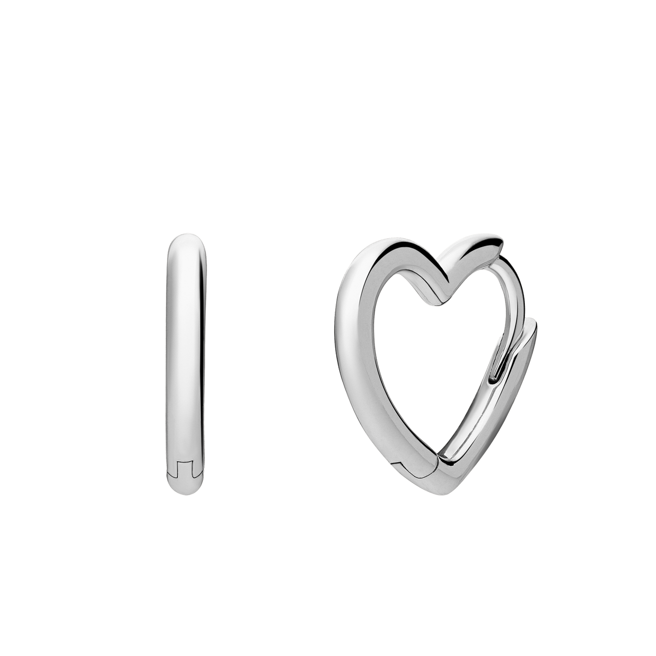 Ohrringe, 925 Silber, Herz